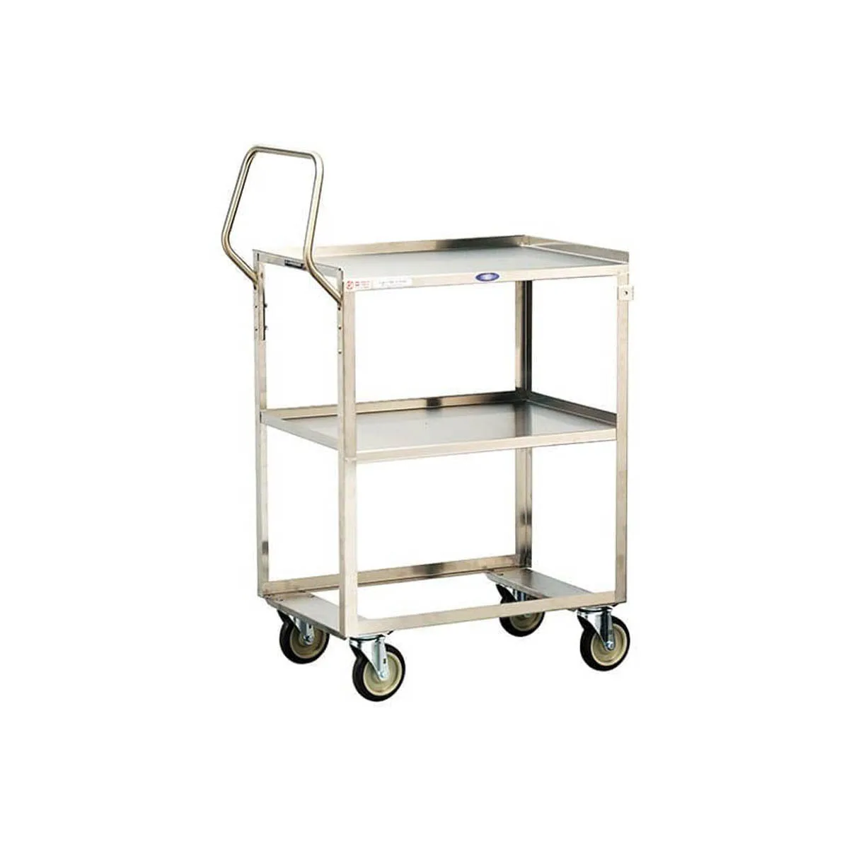 Lakeside 6600 28" 2 Shelves Stainless Steel Ergo-One® Light Duty Utility Cart