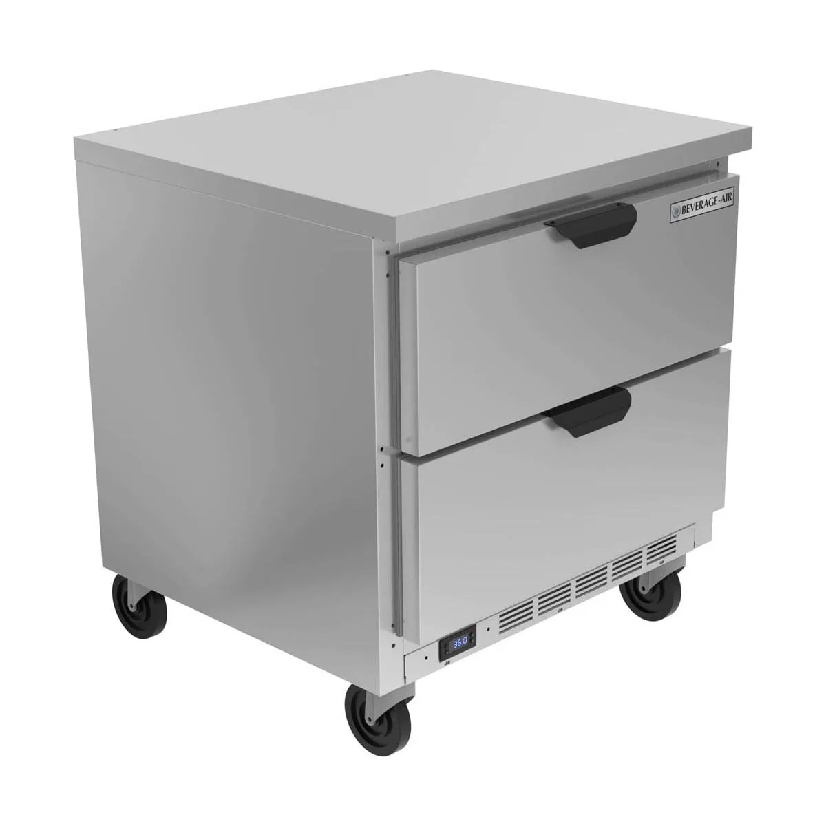 Beverage Air WTRD32AHC-2-FLT 32" 1-Section Worktop Refrigerator w/ 2 Drawers, 7.2 cu. ft.