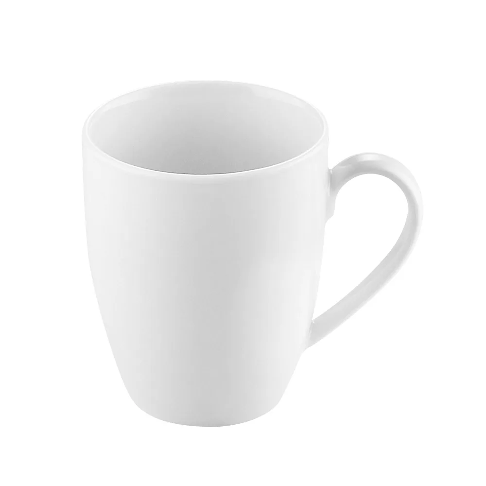 CAC China UVS-M10 10‑11 oz Porcelain Mug, 3‑1/4" Dia x 3‑7/8" H, White, Microwave Safe - 1 Dozen