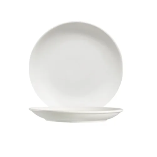 CAC China 101-25C Lincoln Bone White 14" 1-3/8" H Round Coupe Porcelain Plate, Dishwasher Safe