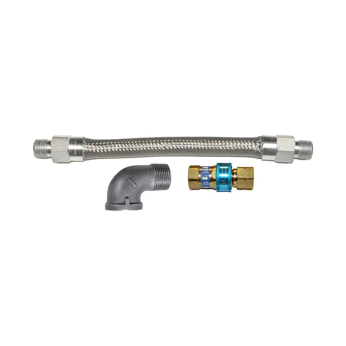 Dormont 1675BQ60 60" Stainless Steel Moveable Foodservice Gas Connector w/ SnapFast, 3/4" Dia