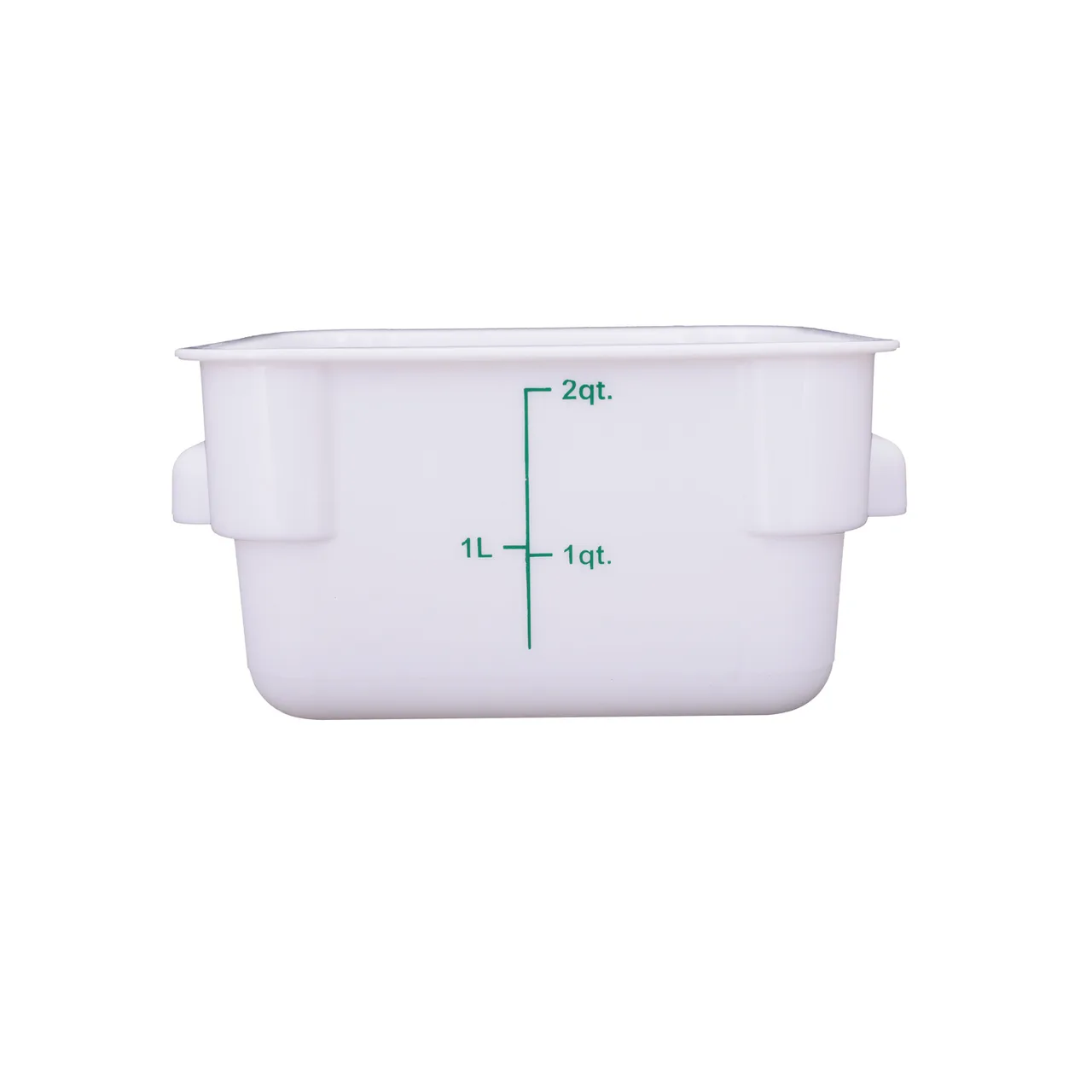 CAC China FS3P-SQ2W Food Storage Container, 2 qt., Square, Polypropylene, White, BPA Free