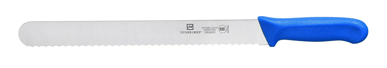 Thunder Group SLKF418BU Slicer, 12" Blade, Wavy Edge, Blue Polypropylene Handles