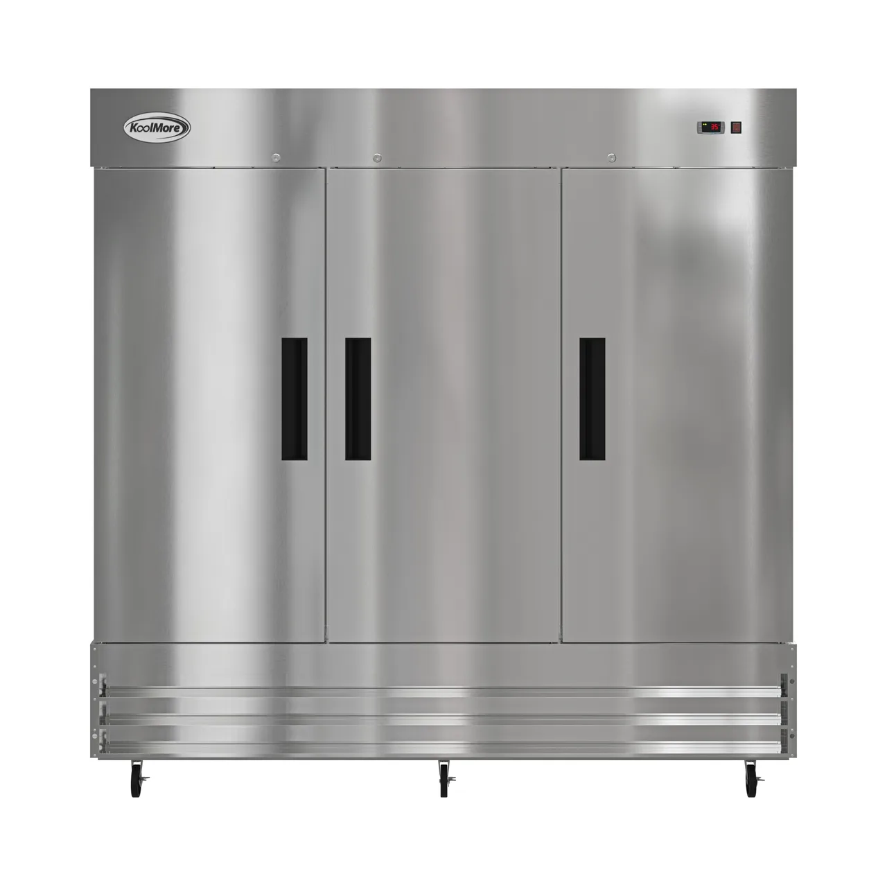 Koolmore RIR-3D-SS 80” 3-Solid Door Reach-In Refrigerator, 72 cu. ft., Bottom Mounted, Stainless Steel