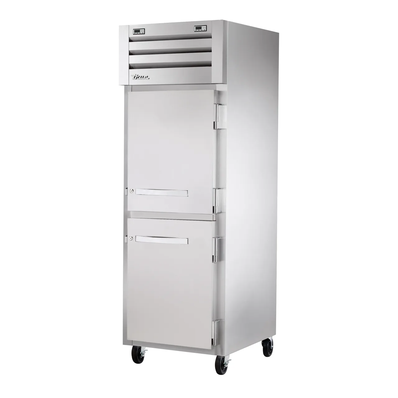 True STA1DTA-2HS-HC 27" 1-Section Reach-In Refrigerator Freezer Combo w/ 2 Half Solid Doors
