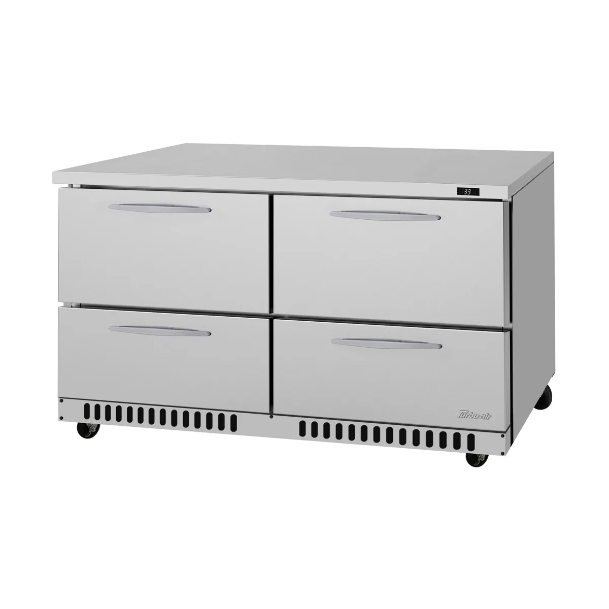 Turbo Air PUR-60-D4-FB-N 60" 2-Section Undercounter Refrigerator w/ 2 Doors, 15 cu. ft.