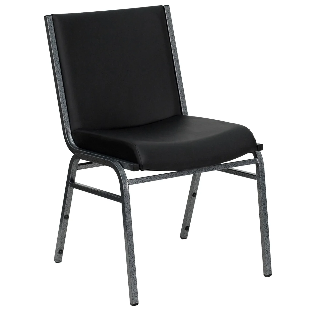 Flash Furniture XU-60153-BK-VYL-GG Hercules Series Heavy Duty Stacking Chair, 550 lb, Vinyl Upholstery, Black