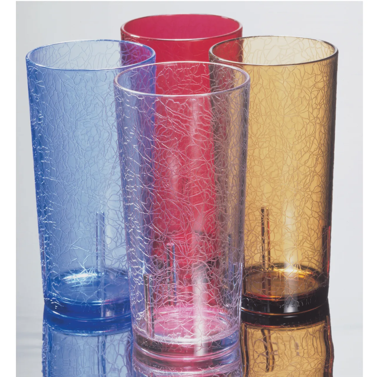 Cambro D8156 - 8 oz Ruby Red SAN Tumbler, 2-5/8" Top Dia, Crackled, Break‑Resistant, Made in USA