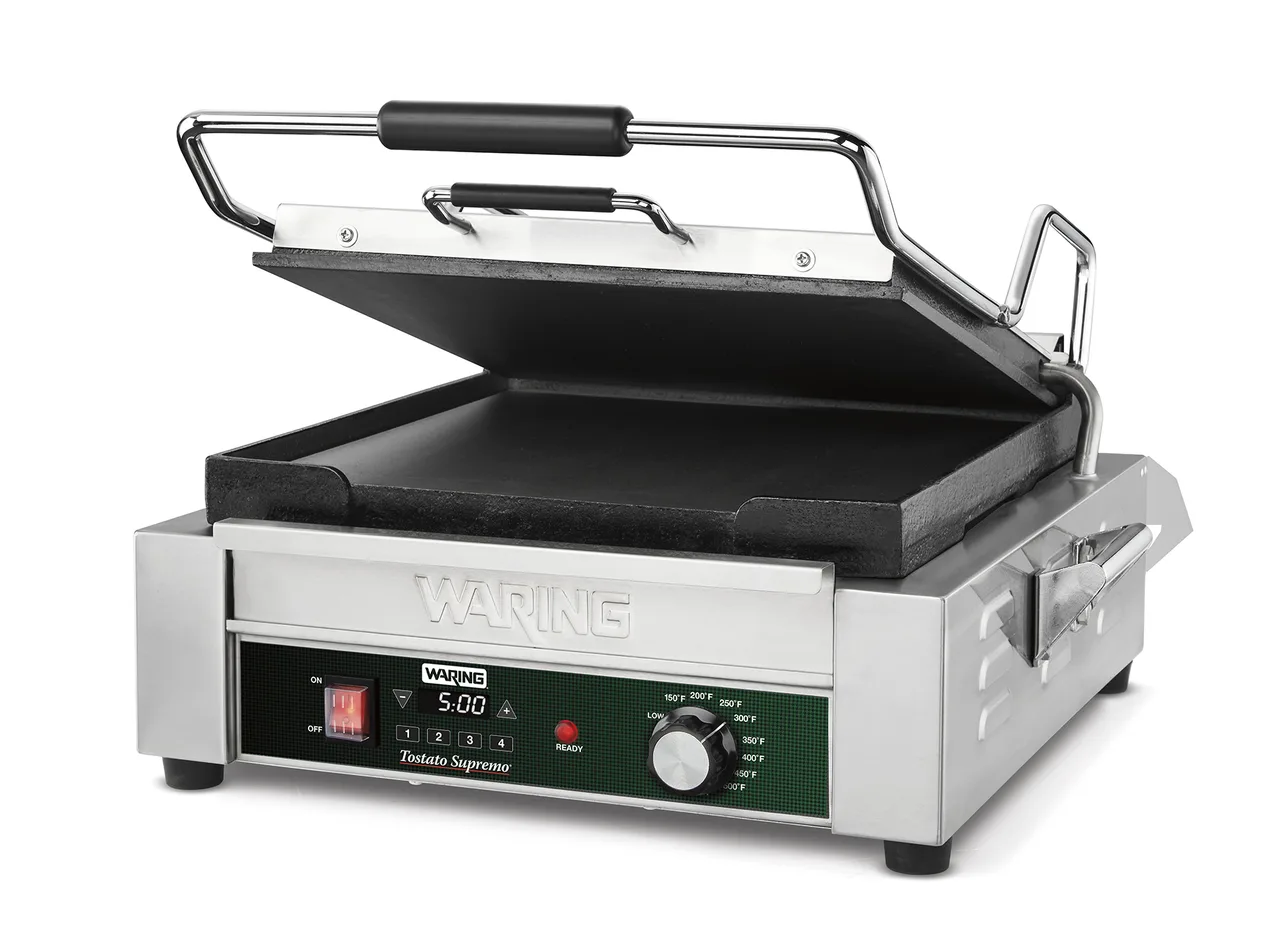 Waring WFG275TX Toasting Grill with Timer, Full-Sized 14" X 14", Flat, 120V
