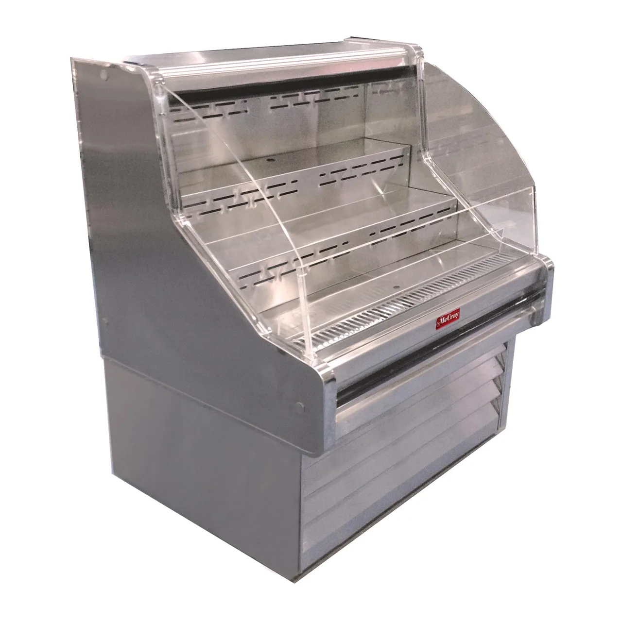 Howard-McCray R-OS35E-3C-S 39'' Horizontal Curved Open Impluse Merchandiser, Stainless Steel, Remote