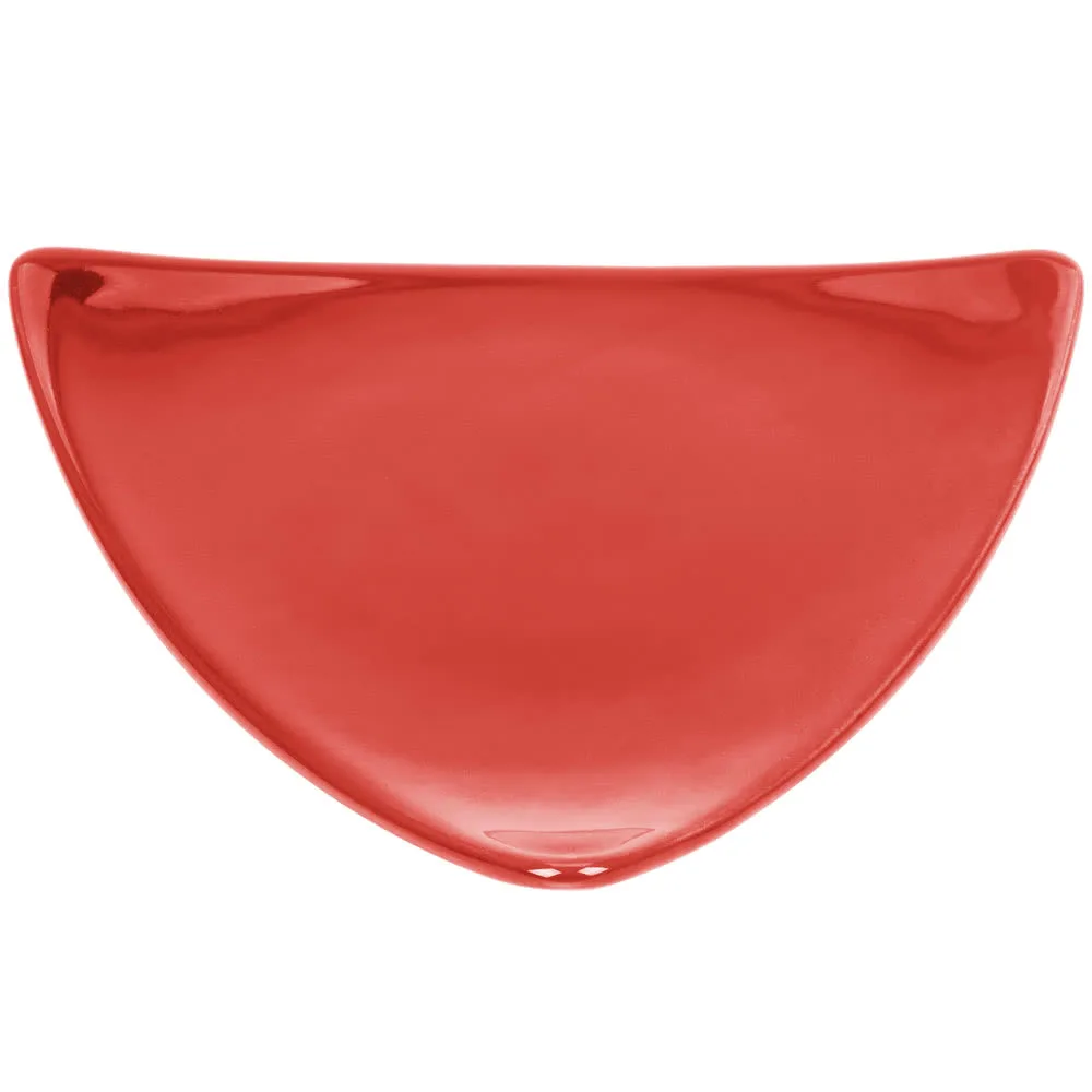 CAC China TRG-23-R Triangular Plate, 12½" x 12½" x 1½" Ceramic Red, Flat, Dishwasher Safe - Dozen
