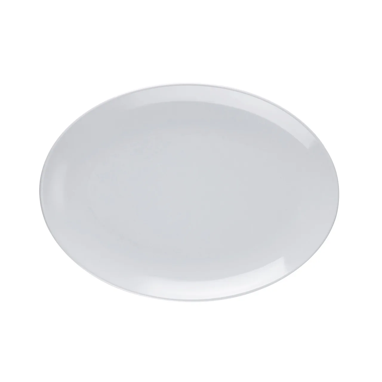 CAC China XBRC-13 Brighton Oval Platter, 9"L x 12.25"W x .88"H, White Melamine, 1 Dozen