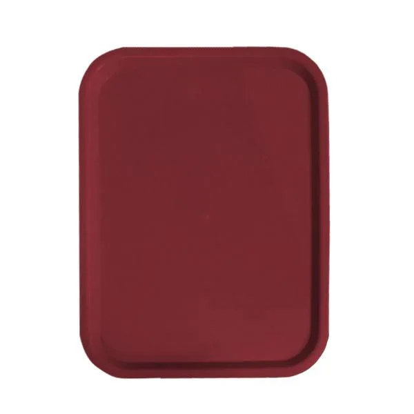 Omcan USA 80099 Fast Food Tray – 12" x 16" Basket Weave Polypropylene, Burgundy Red, NSF