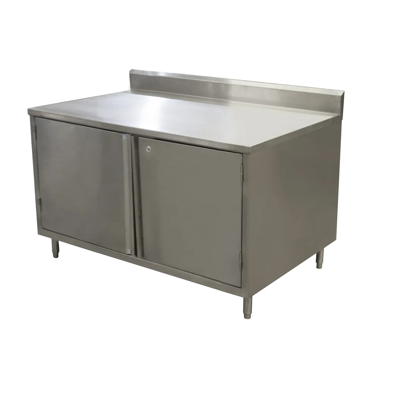 BK Resources CSTR5-2424HL 24" Cabinet Base Work Table with Hinged Doors & Lock
