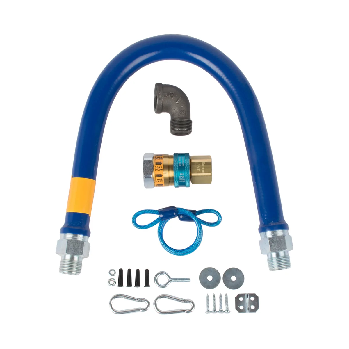 Dormont 16100BPQR36 SnapFast 36" Gas Connector Kit w/ Restraining Cable, 1" Diameter