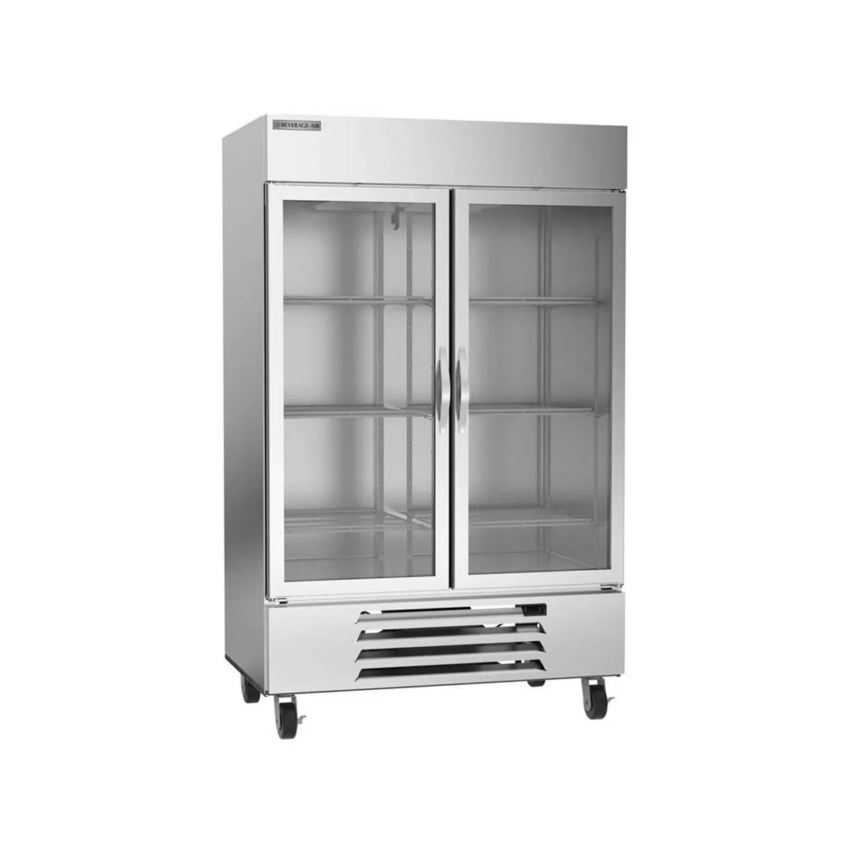 Beverage Air HBF49HC-1-G 52" 2-Glass Door Reach-In Freezer, Bottom Mounted, 46.2 cu. ft., Stainless Steel