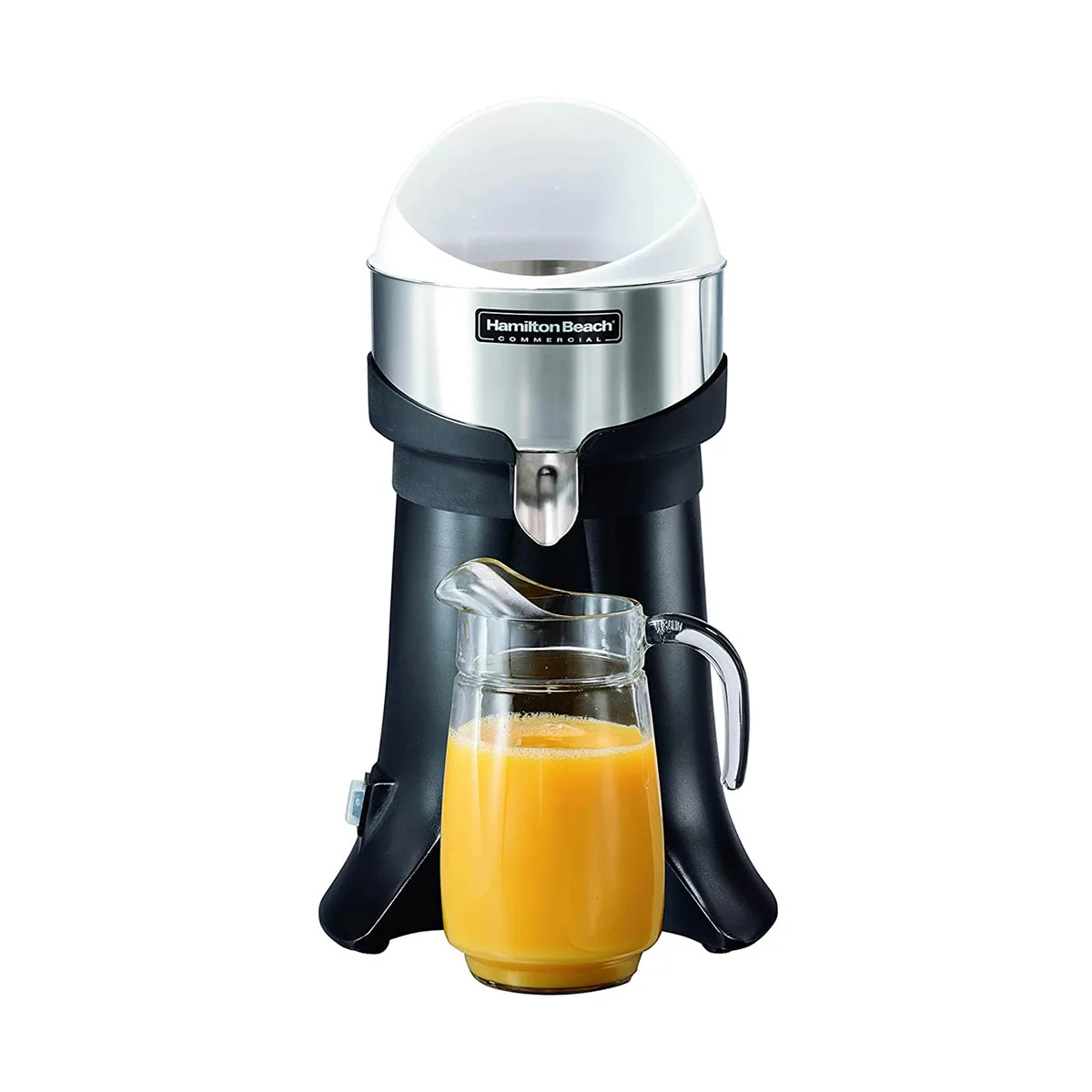 Hamilton Beach HCJ967R Electric Citrus Juicer w/ 3 Reamers, Induction Motor, Extra Tall Open Spout