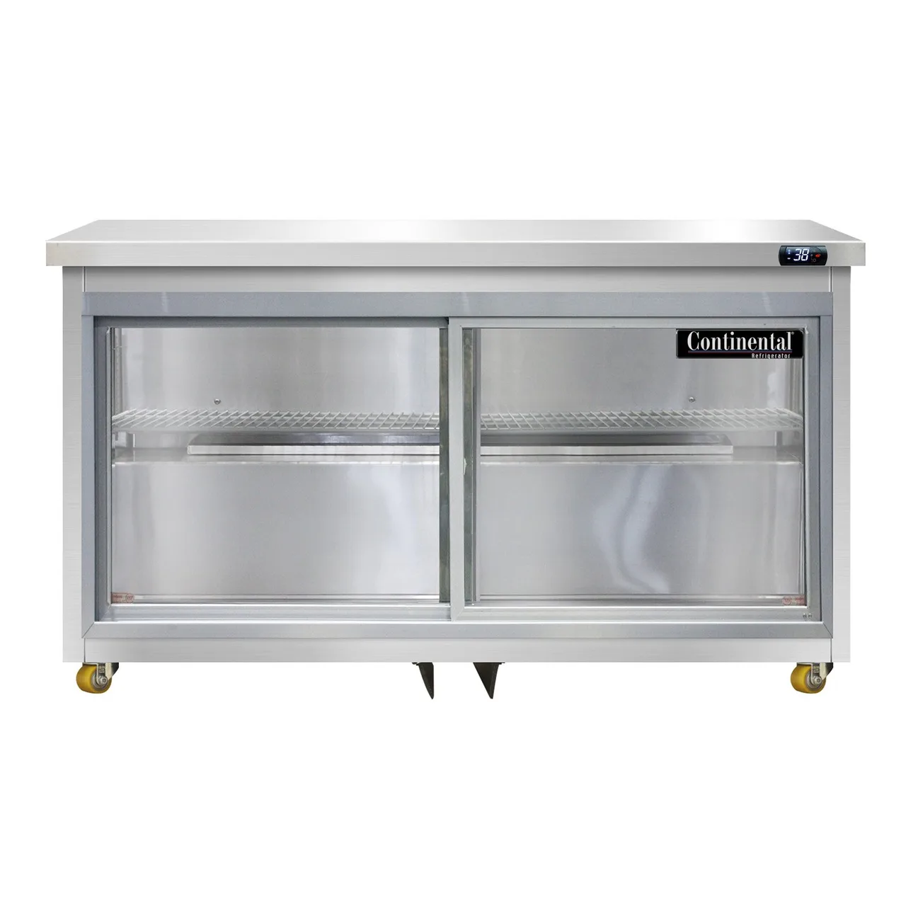 Continental Refrigerator SW48NSGD-U 48" Undercounter Refrigerator w/ 2 Sliding Glass Doors
