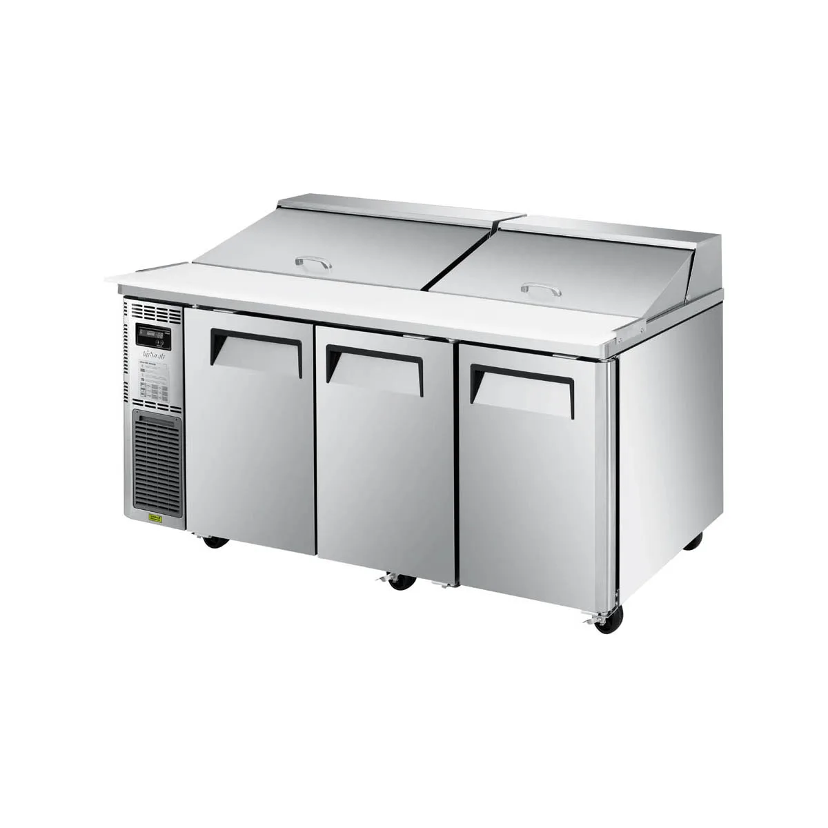 Turbo Air JST-72-N 70" Three Section Sandwich / Salad Prep Table w/ 3 Doors, 18 Pans
