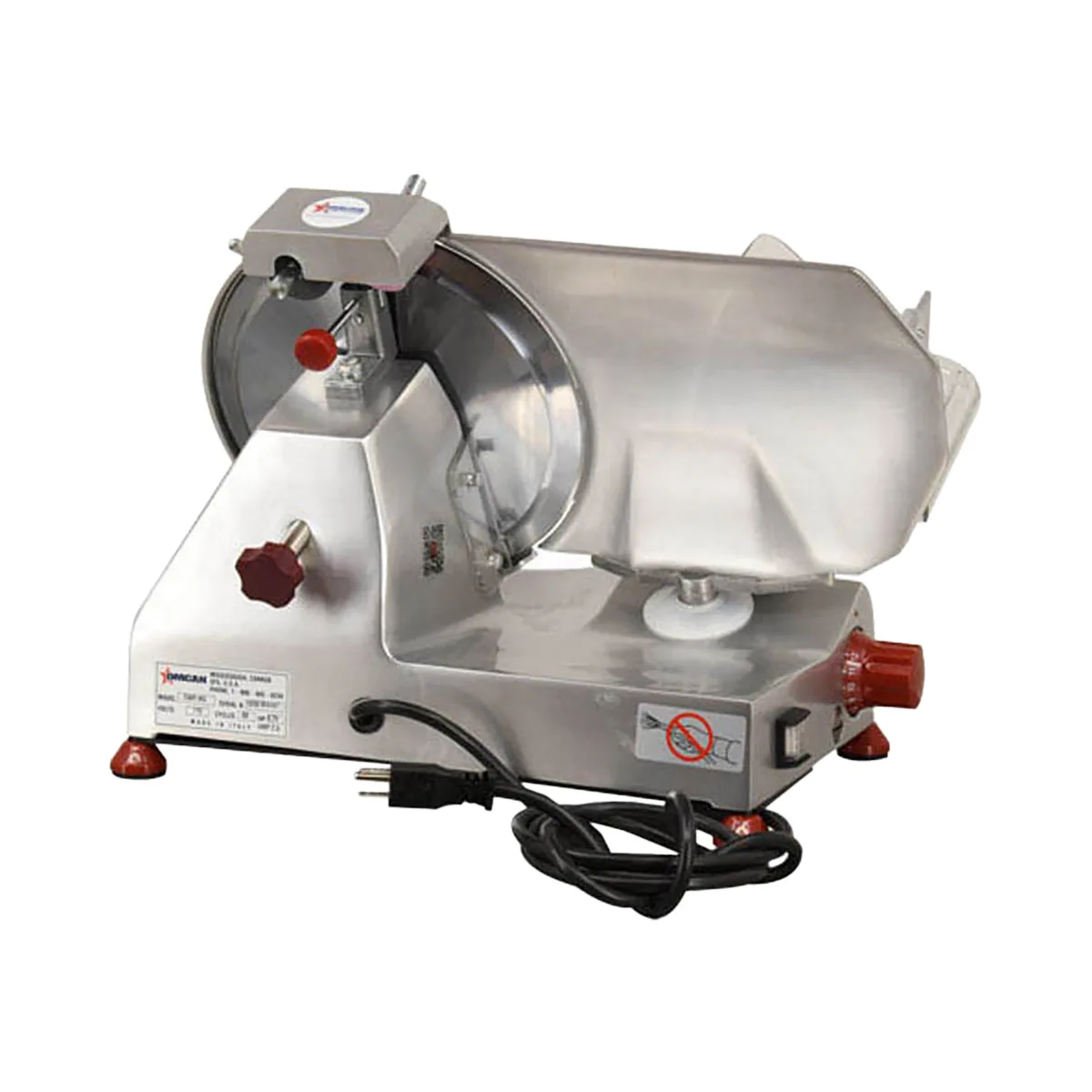 Omcan USA 13623 Elite Meat Slicer – 10” Carbon Steel Blade, Belt Manual Gravity Feed, 1/4 HP 120V 60Hz, Aluminum Body