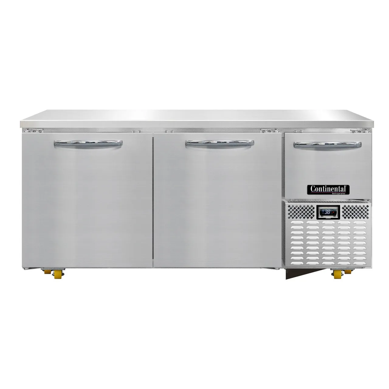 Continental Refrigerator RA68N-U 68" Undercounter Refrigerator w/ 2 full & 1 Half Doors