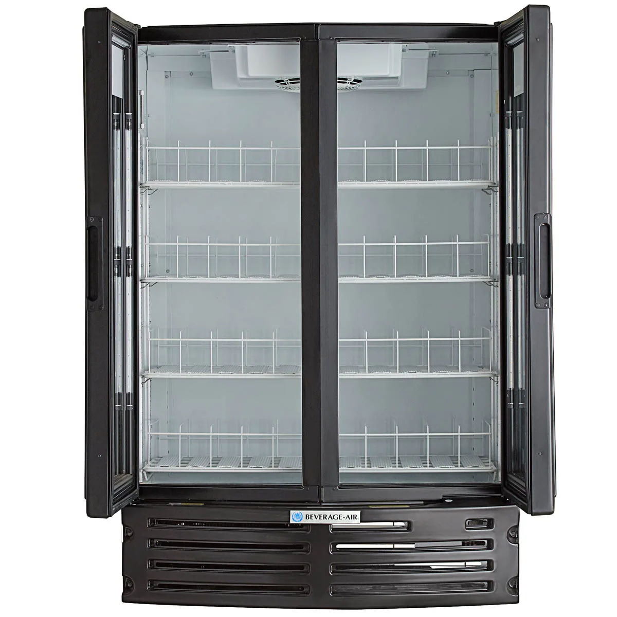 Beverage Air MT21-1B 39" 2-Section Marketeer Glass Door Merchandiser in Black, 16.77 cu. ft.