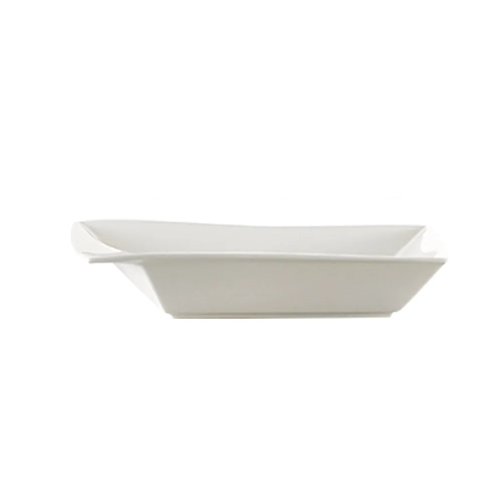 CACChina KSE-B305 8oz Square Porcelain Bowl, 5-1/2"L x 4-1/4"W x 1"H, White, Dishwasher Safe - Dozen