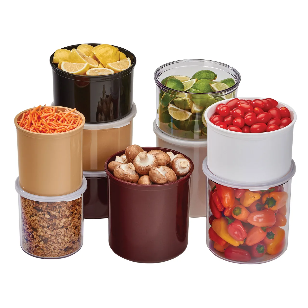 Cambro CCP27152 - 2.7 Qt Clear Polycarbonate Salad Crock, 6-3/16" Round, Lid, Dishwasher Safe
