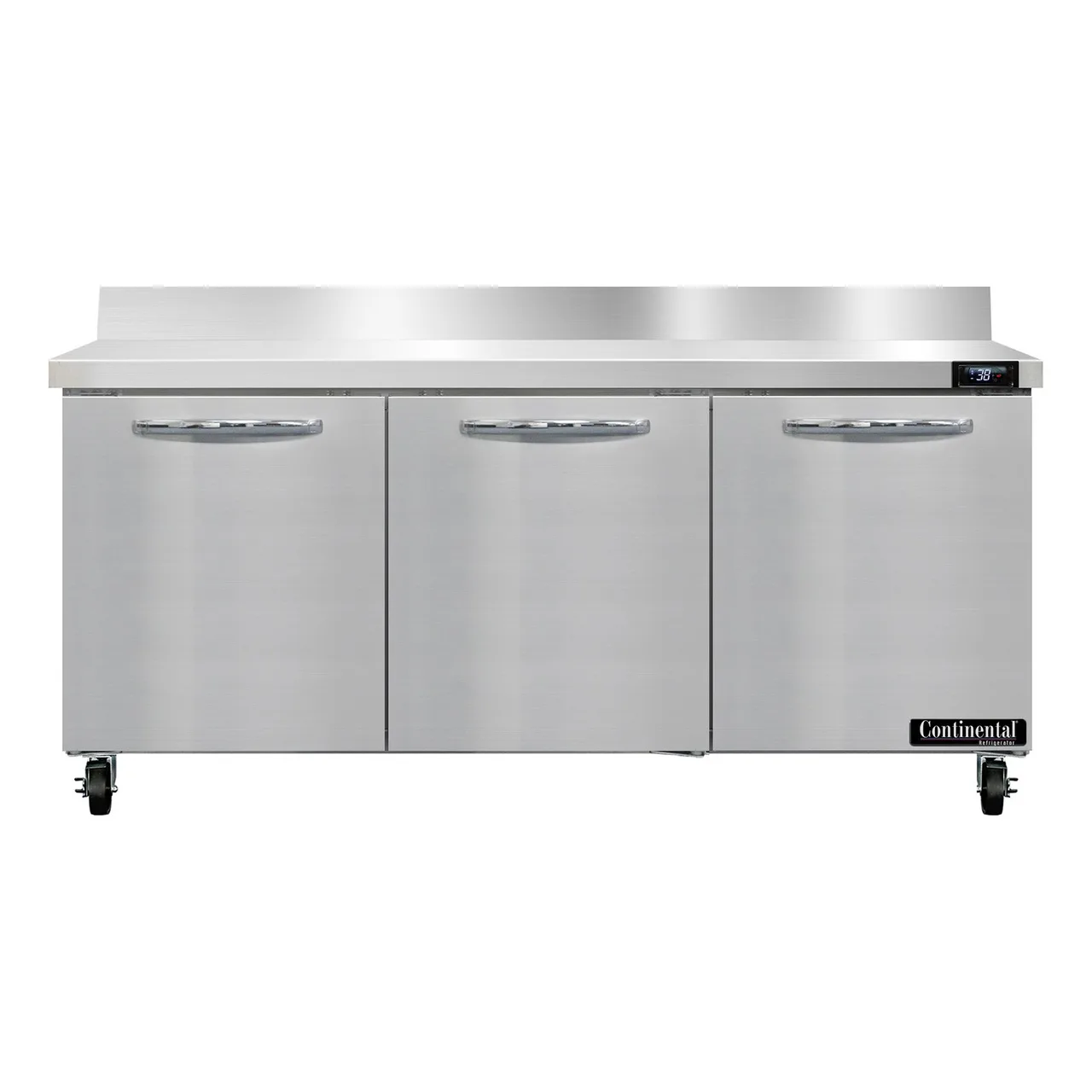 Continental Refrigerator SW72NBS 72" 3-Section WorkTop Refrigerator w/ 3 Doors, 20.6 cu. ft.