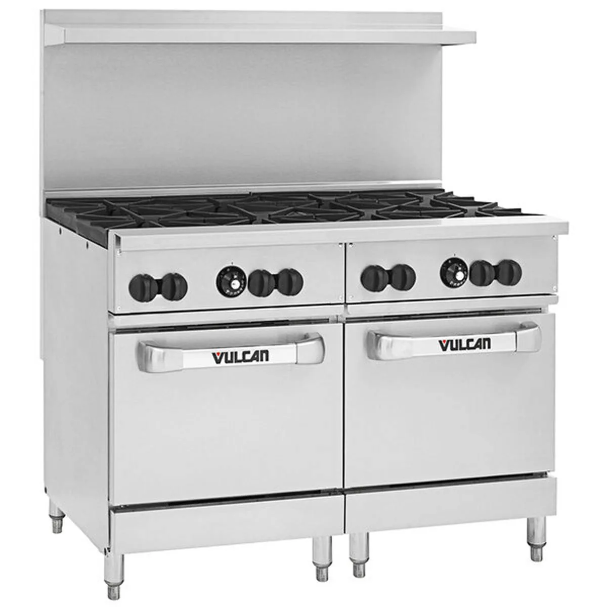Vulcan 48R-8B 48" Gas Restaurant Range w/ (8) Open Burners, (1) Refrigerated / Freezer, (1) Cabinet Base, 240.000 BTU