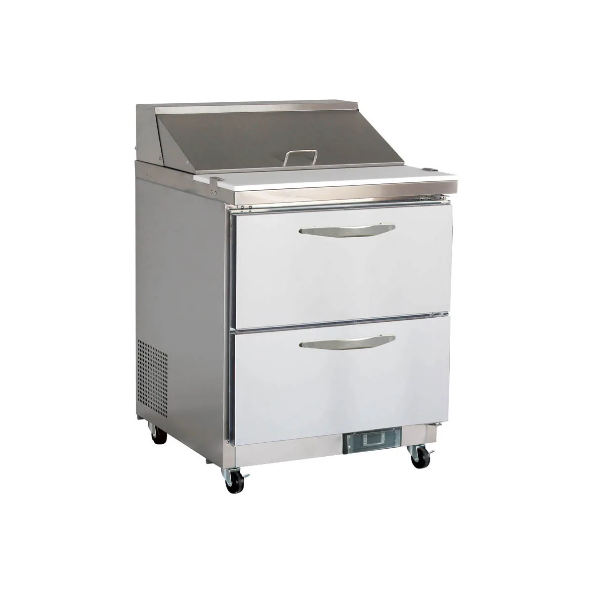 IKON ISP29-2D 28" One Section Sandwich / Salad Prep Table w/ 2 Drawers, 8 Pans