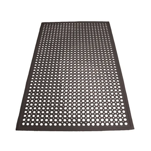 Winco RBM-35K-R Anti Fatigue Floor Mat w/ Beveled Edges, Rolled, Rubber, Black - 3 x 5 x 1/2"
