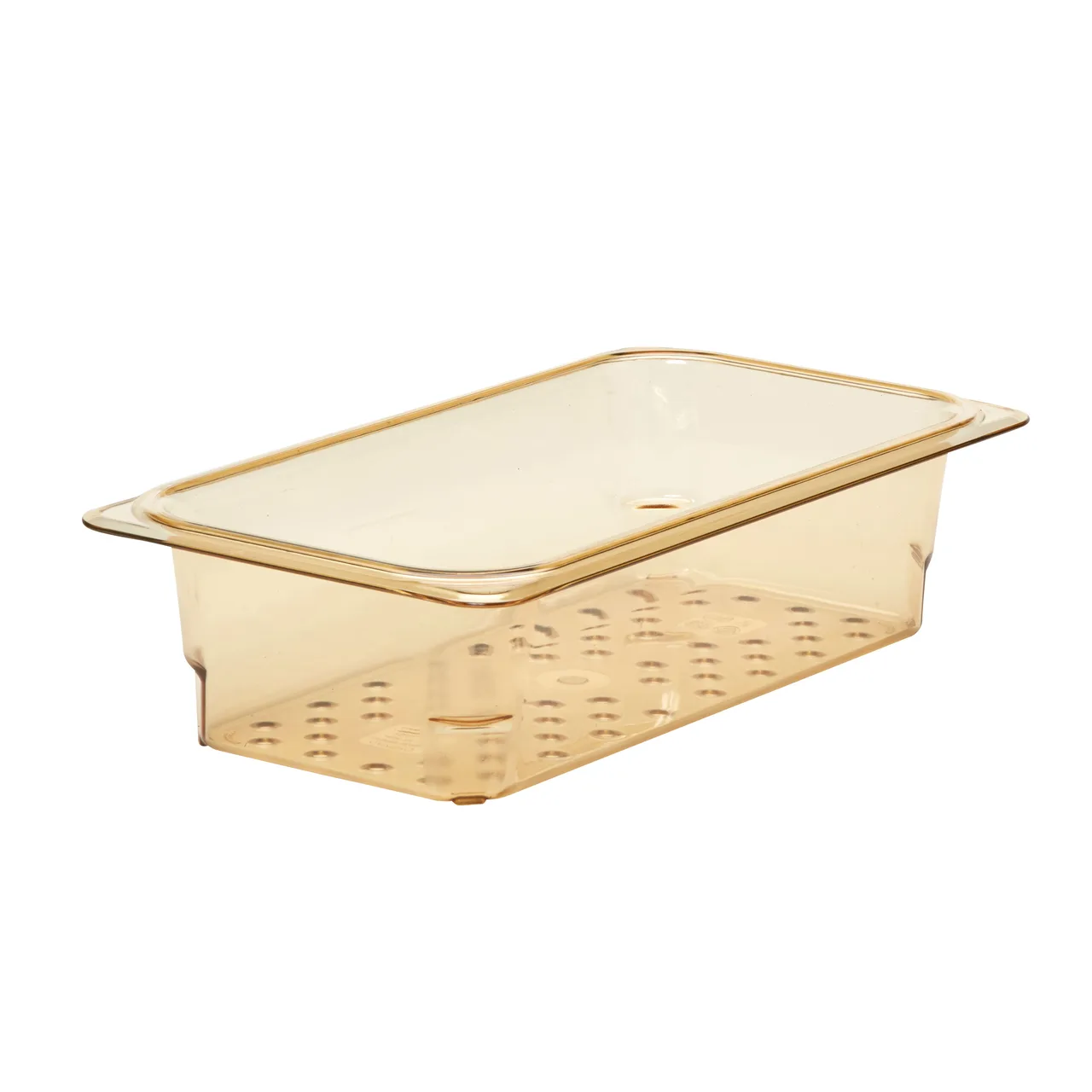 Cambro 33CLRHP150 H-Pan Colander, 3", 1/3‑Size Pan Fit, Amber Plastic, NSF, -40°F‑300°F