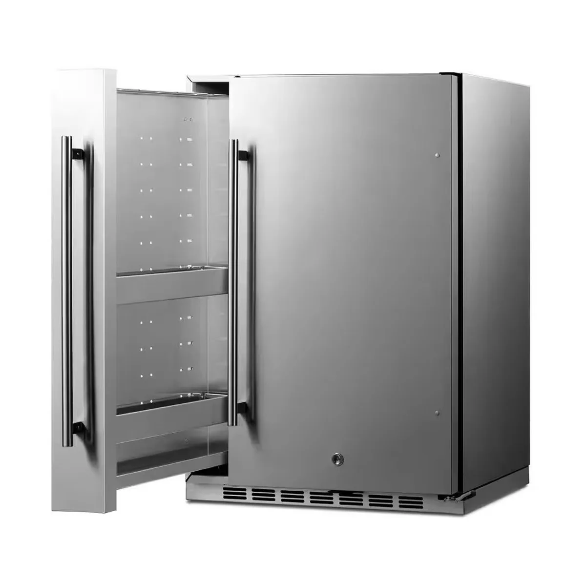 Summit FF19524 24" Built-in or Freestanding Undercounter Refrigerator in Stainless Steel, 3.13 cu. ft.
