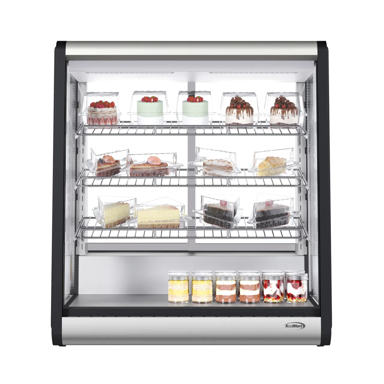 Koolmore CDC-69-SS 31" Countertop Refrigerated Display Case, Stainless Temp, LED, Auto Defrost, R290