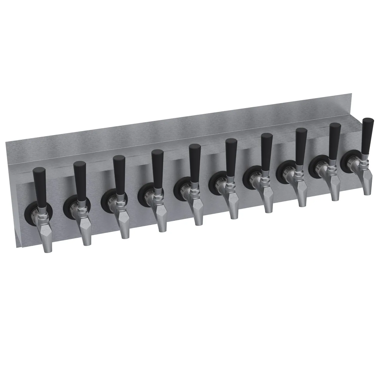 Krowne KWM-10S Wall‑Mount Draft Beer Tower, 10‑Tap, 30" OA, Glycol‑Cooled, Stainless Steel No Handles