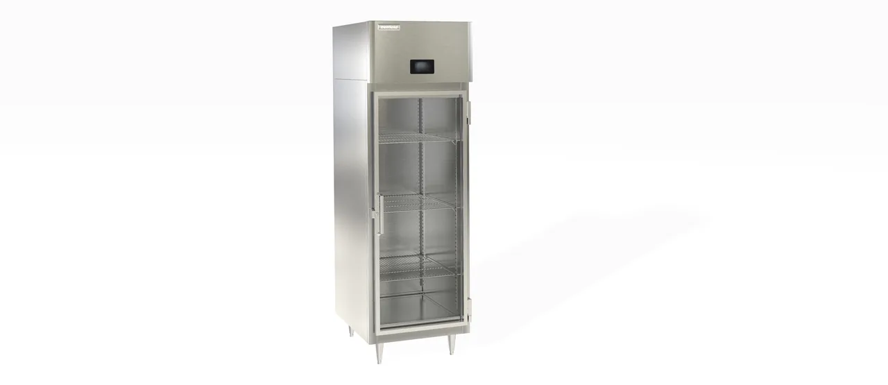 Delfield DSLH1-G 1-Section Heated Holding Cabinet, 21.5 cu ft, 1 Full-Height Glass Door, Stainless Steel