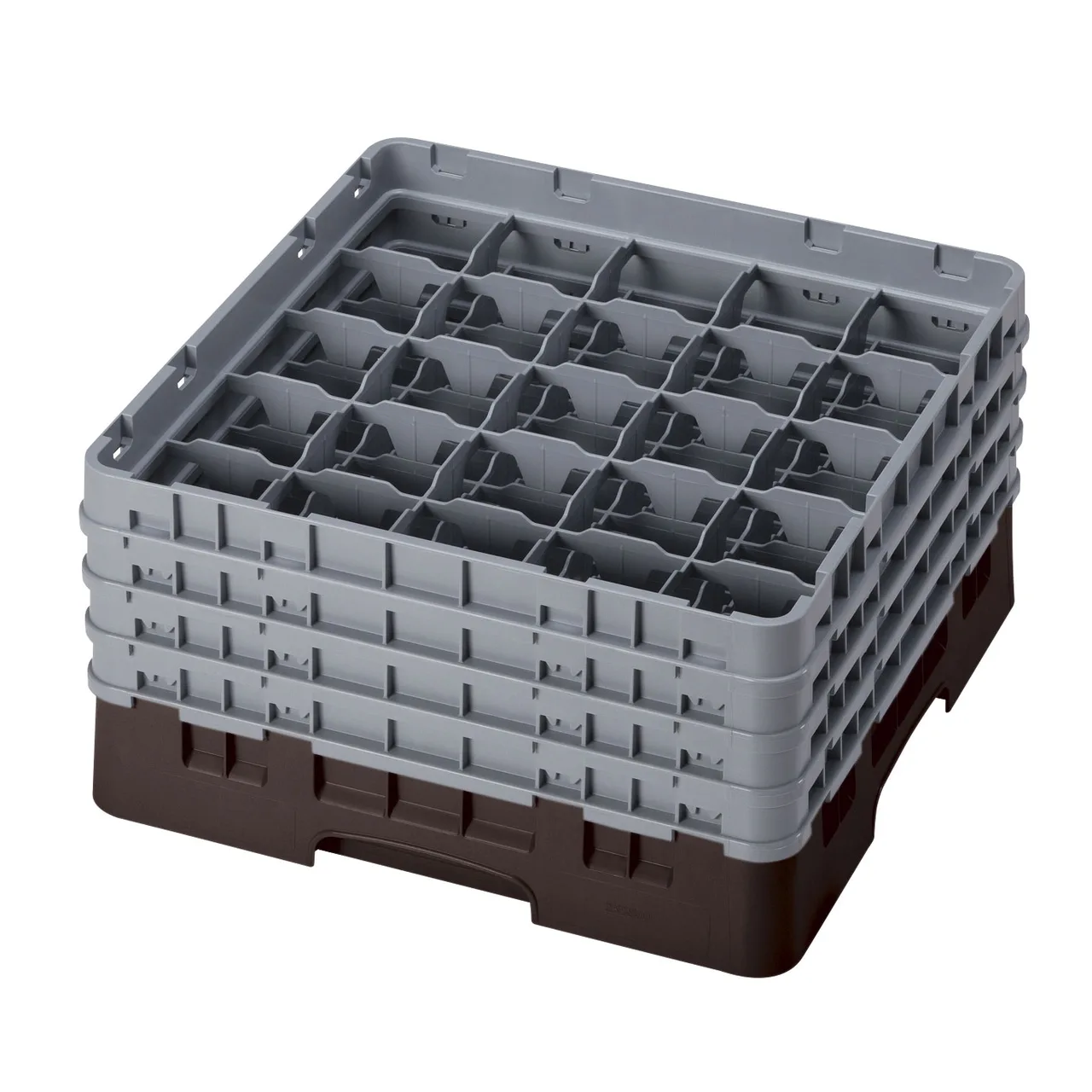 Cambro 25S800167 Camrack Glass Rack, Full Size, Brown, 19-3/4 x 19-3/4, 25 Compartments