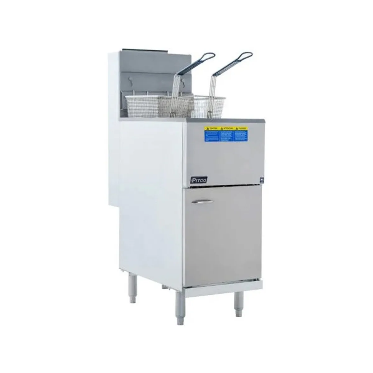 Pitco 40D 15" Full Pot Floor Model Gas Fryer w/ 40-45 lb Capacity, Millivolt Controls, 107.000 BTU