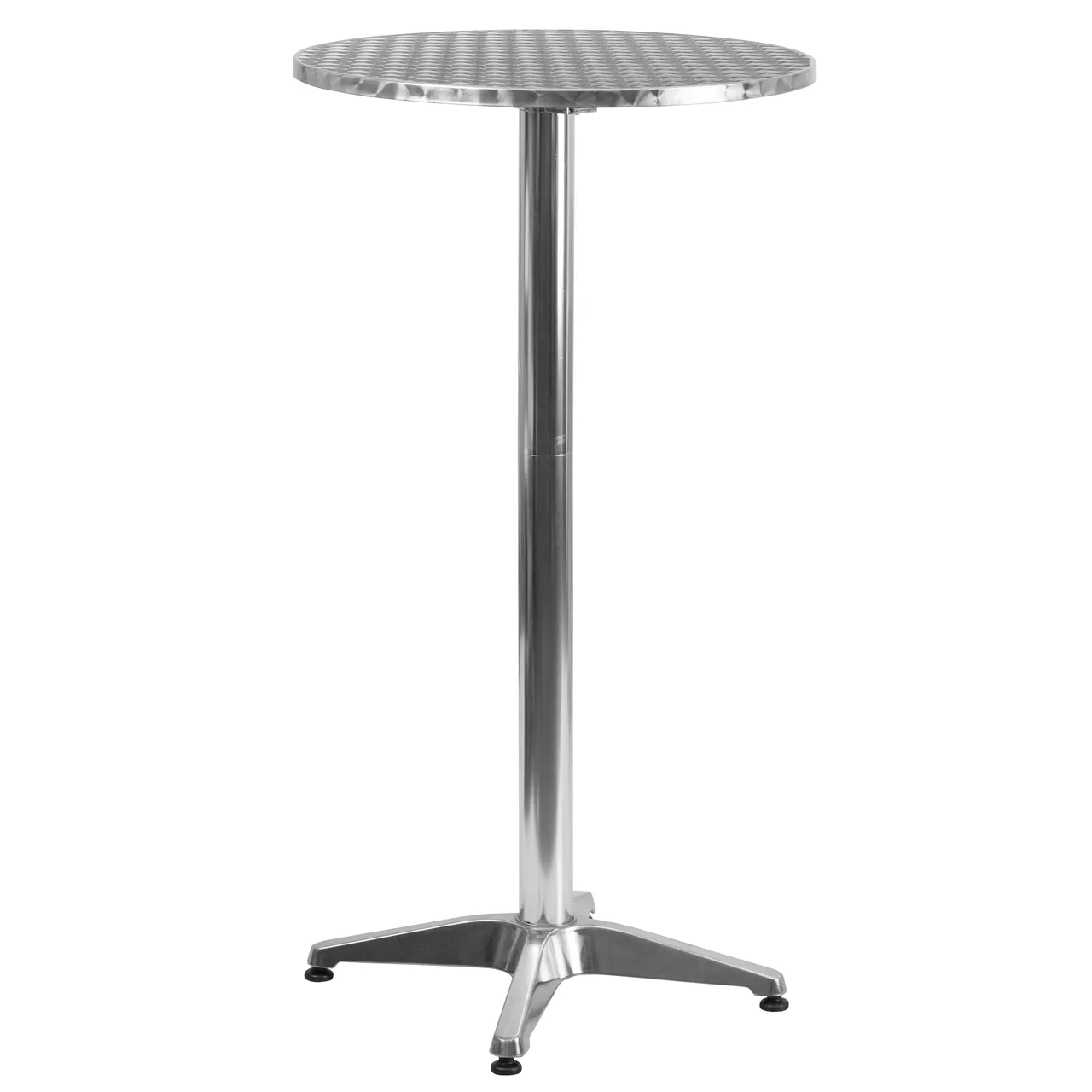 Flash Furniture TLH-059A-GG Bar Height Round Outdoor Table, 23.25" Dia, Stainless Steel Top, Aluminum Base