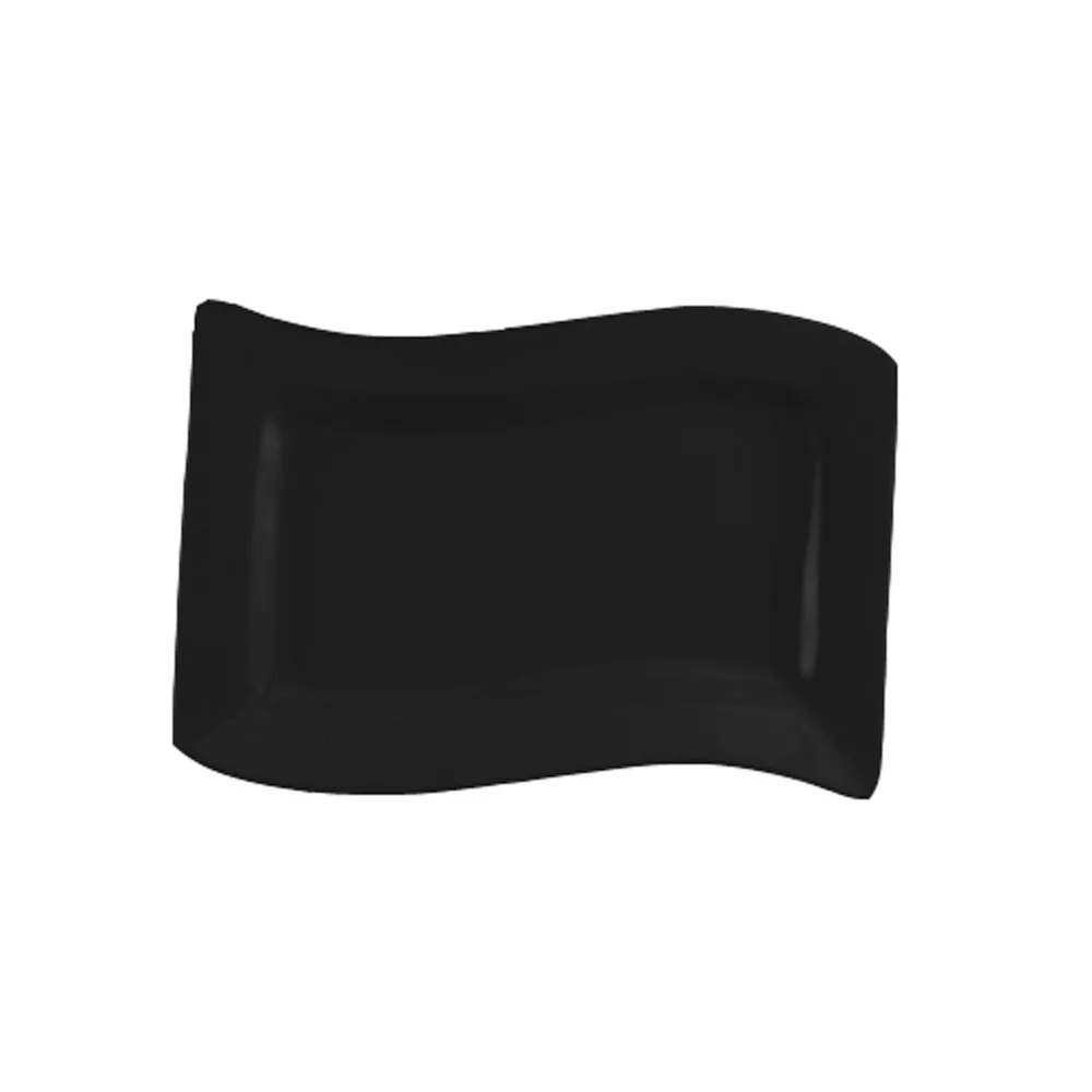 CAC China SOH-13-BLK Soho Platter 12" L x 8" W x 1-1/4" H Black Ceramic Dishwasher Safe - Dozen