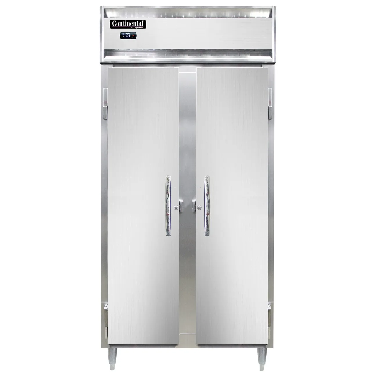Continental Refrigerator D2RSENSA 36" 2-Section Reach-In Refrigerator w/ 2 Solid Doors, Stainless Steel Exterior, 32 cu. ft.