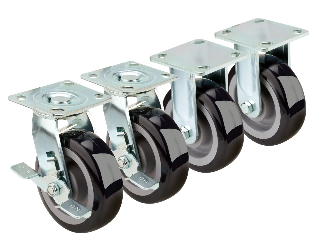 Krowne 28-180S Krowne Extra Heavy Duty Large Plate Caster, 4-1/2" X 4-1/8" Plate