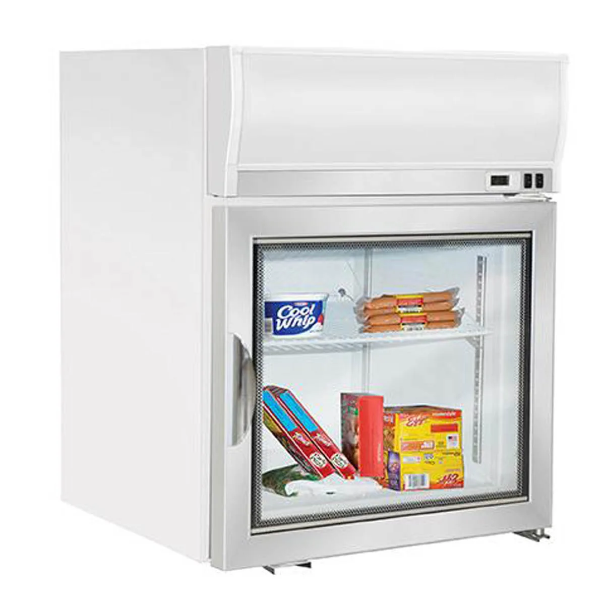 Maxx Cold MXM1-2.5FHC - 22.3" Countertop Freezer, 2.6 cu.ft, Glass Door, White Steel, LED Light