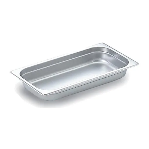 Omcan USA 80267 Stainless Steel Steam Table Pan, 1/3 Size, 6-7/8" x 12-3/4" x 2-1/2" Deep, NSF