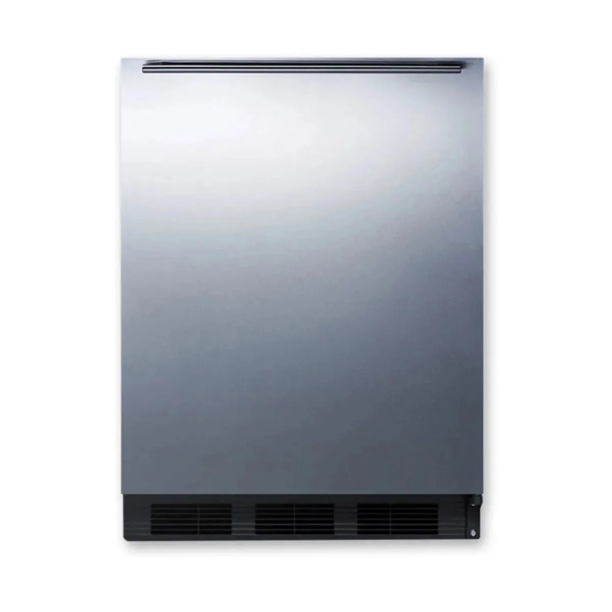 Summit FF7BKSSHHADA 24" Freestanding Undercounter Refrigerator in Black, Stainless Steel Door, ADA Compliant, 5.5 cu ft