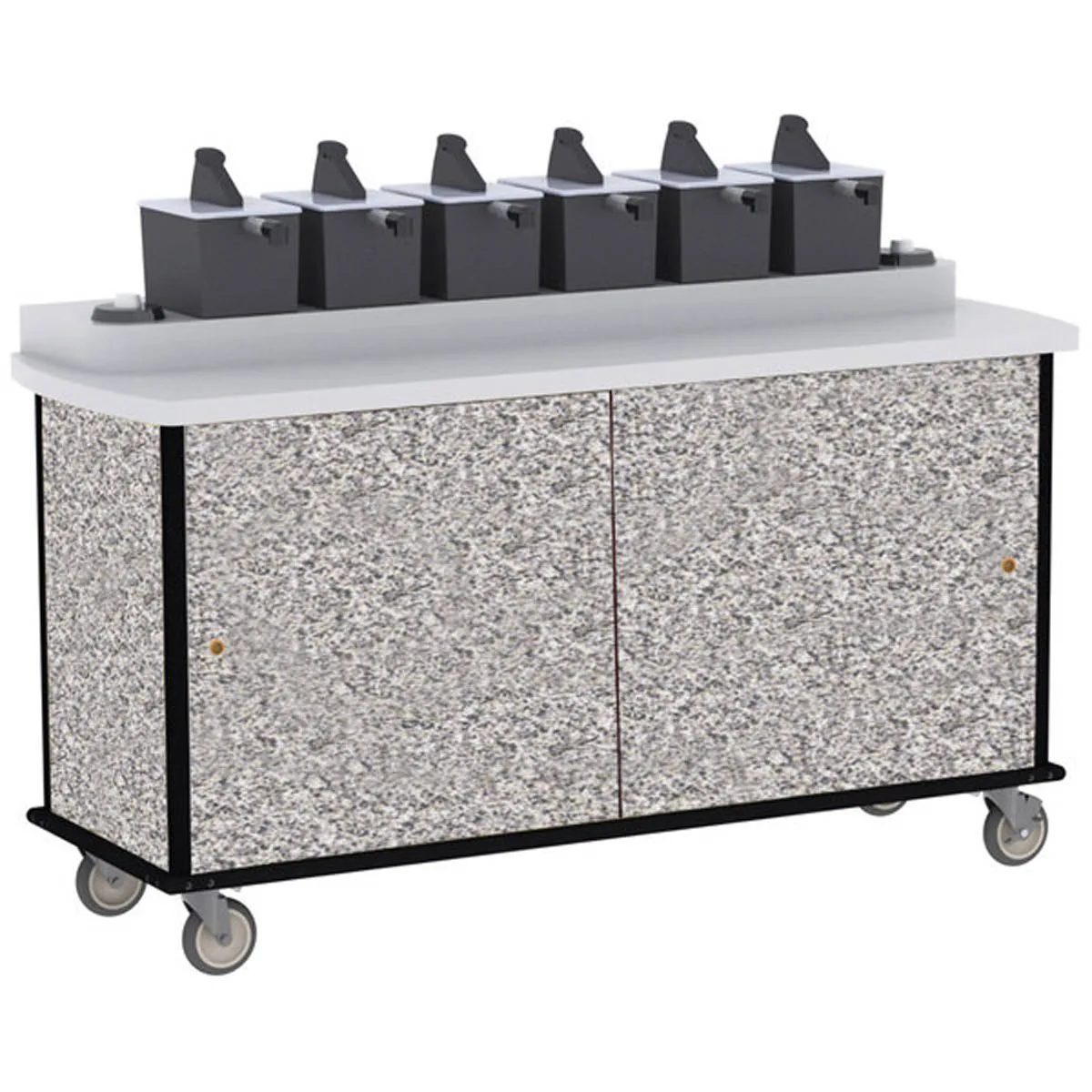 Lakeside 70530 Condi-Express Mobile Condiment Cart w/ 6 Pumps, 2 Cup Dispensers