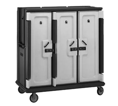 Cambro MDC1520T30615 Charcoal Gray 30 Tray Meal Delivery Cart w/ 3 Compartments
