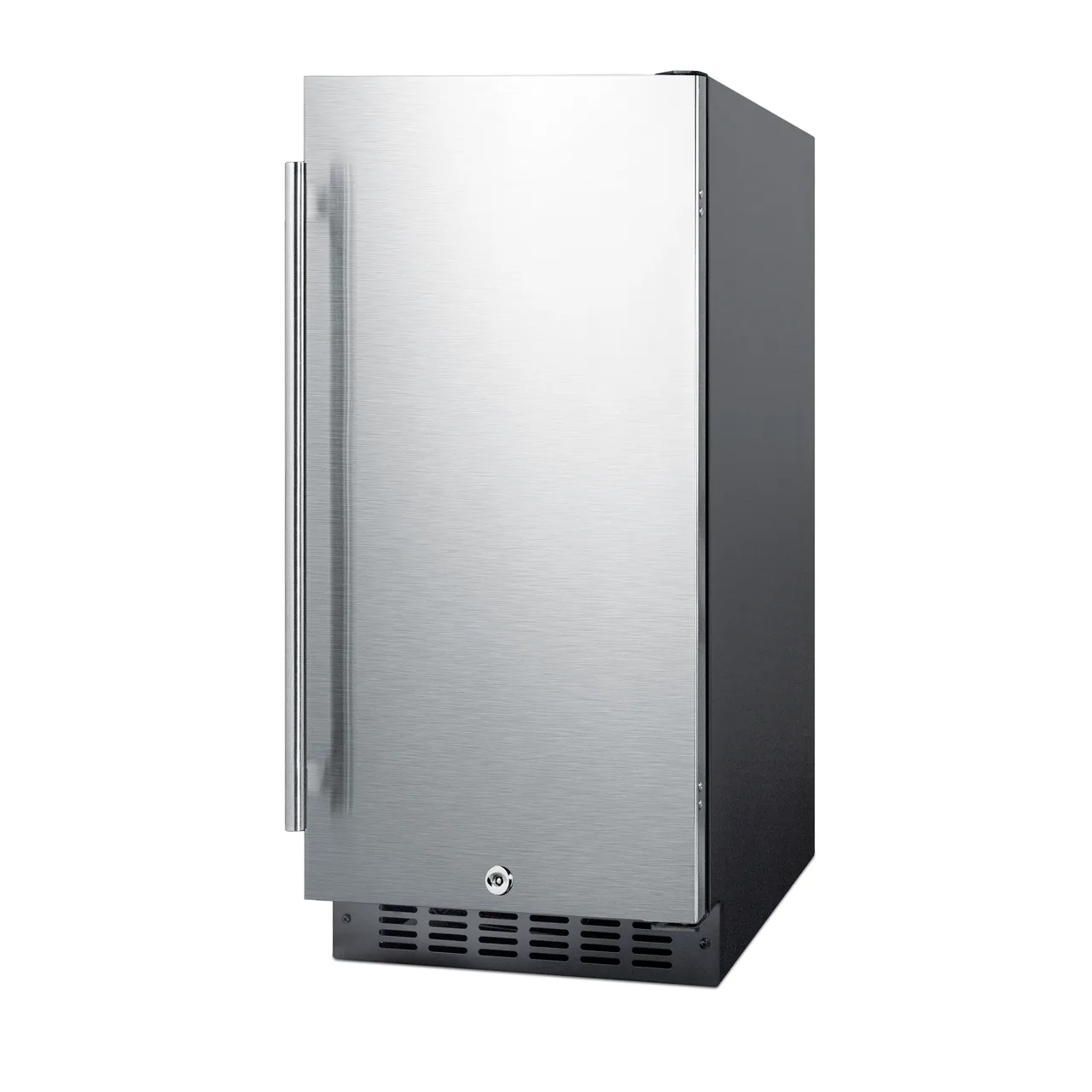 Summit ALR15BSS 15" Built-in or Freestanding Undercounter Refrigerator in Black, w/ Stainless Steel Door, 2.2 cu. ft.