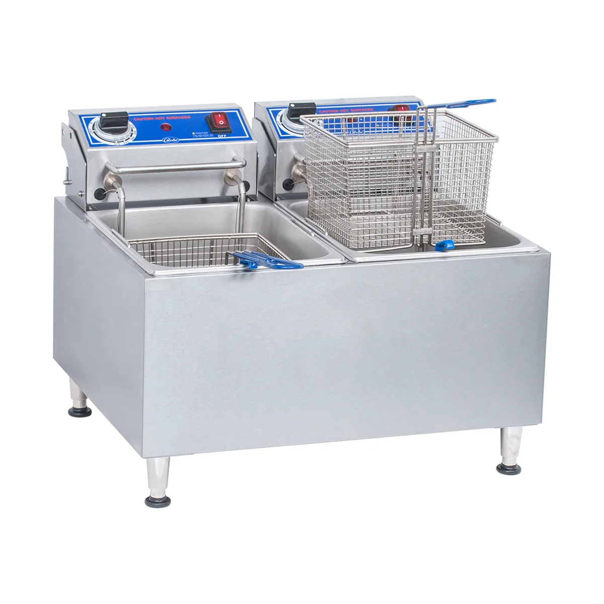 Globe PF32E Split Pot Countertop Electric Fryer w/ 2 Baskets, 32 Lb. Capacity, 208/240V